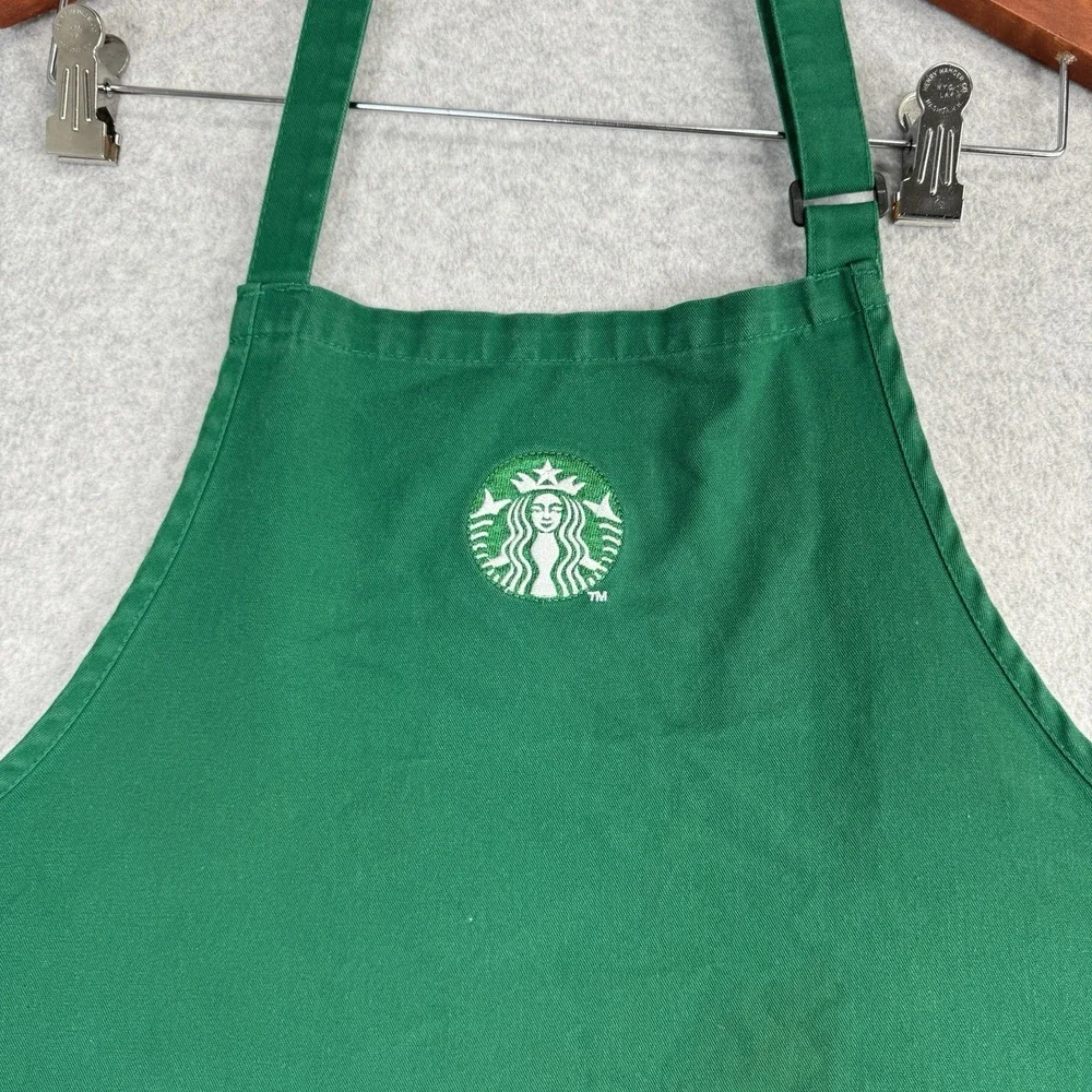 Starbucks Barista Work Apron Embroidered Siren Logo Uniform‎ Green OSFM Job